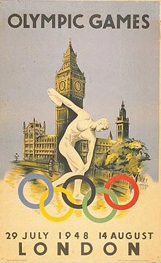 1948英国伦敦第十四届奥运会海报
