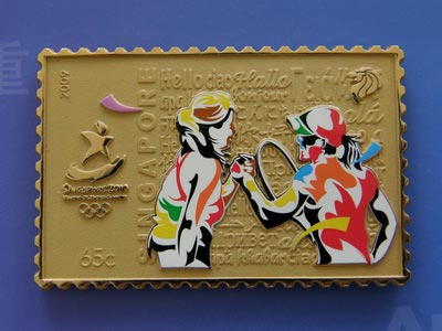2010新加坡青奥会纪念邮票徽章